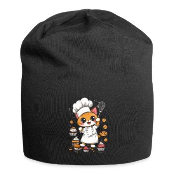Mignon chat boulanger pâtissier - Bonnet en jersey - noir - Devant