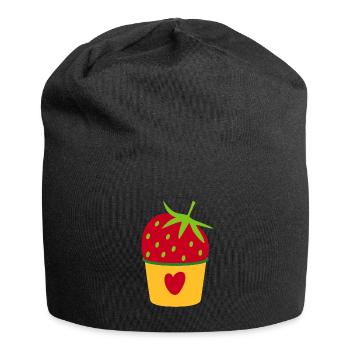 Glace Glace Crème glacée Fraise Glace Cupcake Sweet - Bonnet en jersey - noir - Devant