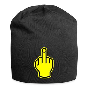 Middle Finger Hand Provocative - Jersey Beanie - black - Front