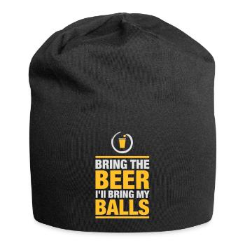Bier Pong Bier bringen - Jersey-Beanie - Schwarz - Vorne
