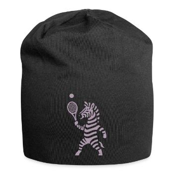 Minimalist Zebra Tennis Player Silhouette - Jersey Beanie - black - Front