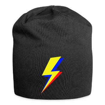 Geometric multicolor lightning bolt - Jersey Beanie - black - Front