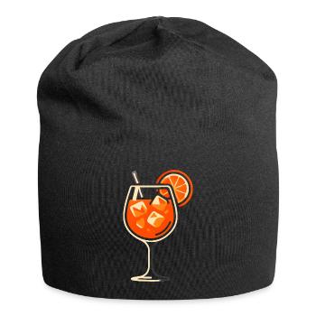 Party Spritz Glas Geschenkidee - Jersey-Beanie - Schwarz - Vorne