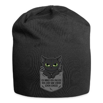 Je n’apporte aucun malheur - la vie était déjà de la merde - Bonnet en jersey - noir - Devant