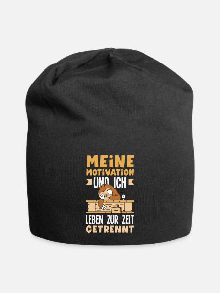 Meine Motivation und Ich - getrennt Faultier - Jersey-Beanie - Schwarz
