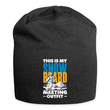 Snowboarding Snowboard Meeting Chairlift - Jersey Beanie - black - Front