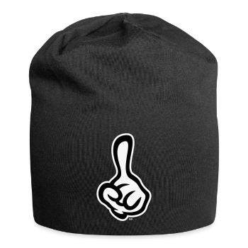 Raised index finger (finger / left hand NEG2C) - Jersey Beanie - black - Front