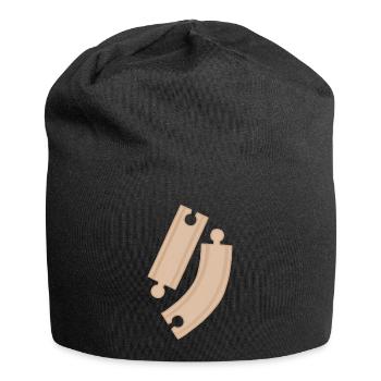 Holzkurven Puzzle Muster Schienen - Jersey-Beanie - Schwarz - Vorne