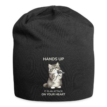 Les mains en l’air, c’est une attaque contre ton cœur - Bonnet en jersey - noir - Devant