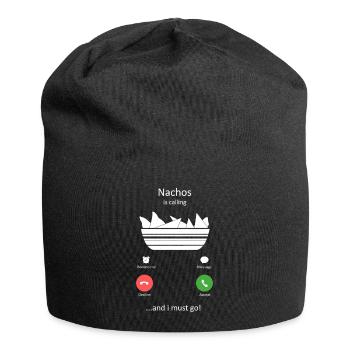 Nachos is Calling And I Must Go Funny Food Art - Jersey Beanie - black - Front