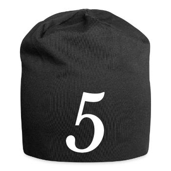 5. JUBILÄUM. 5 JAHRE. 5. JUBILÄUM - Jersey-Beanie - Schwarz - Vorne