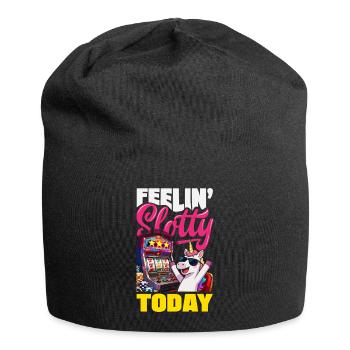 Feelin Slotty Today Einhorn Casino Spielautomat - Jersey-Beanie - Schwarz - Vorne