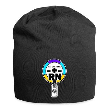 Cadeau de bande démo d’insigne Pride Infirmier infirmier Pride Safe With Me - Bonnet en jersey - noir - Devant