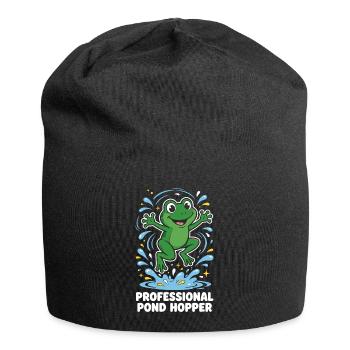 Grenouille professionnelle de sauteur d’étang - Bonnet en jersey - noir - Devant