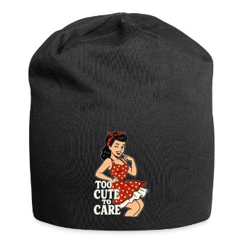 Trop mignonne pour s’en soucier – Pin-up coquine rétro - Bonnet en jersey - noir - Devant
