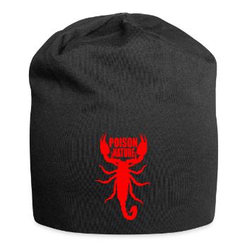 Gift-Natur: Skorpionmuster - Jersey-Beanie - Schwarz - Vorne