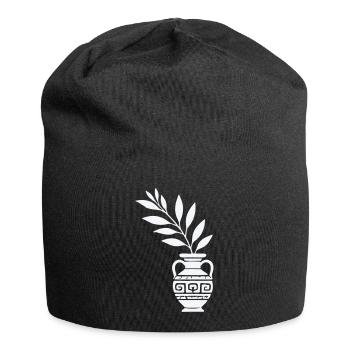 Antike Vase mit Blattzweigen - Jersey-Beanie - Schwarz - Vorne