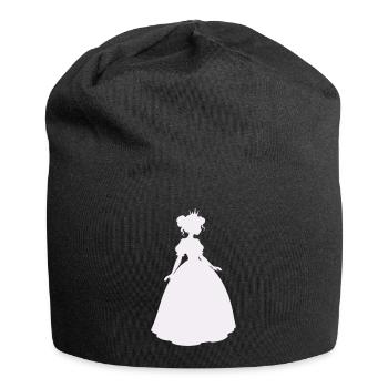 Princess silhouette in ball gown - Jersey Beanie - black - Front