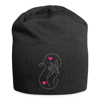 Tender Love: Hands & Hearts Design - Jersey Beanie - black - Front