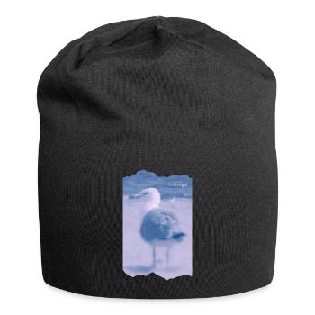 Wattvogel Foto Möwe Maritimes Geschenk - Jersey-Beanie - Schwarz - Vorne