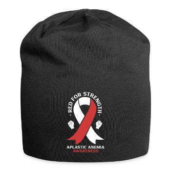 Aplastische Anämie Awareness - Rot für Stärke - Jersey-Beanie - Schwarz - Vorne