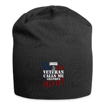 My Favorite Veteran Calls Me Gra... - Jersey Beanie - black - Front