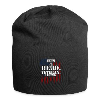 Dad. Hero. Veteran. Laying. - Jersey Beanie - black - Front