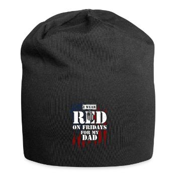 I Wear RED On Fridays For My Dad - Jersey Beanie - black - Front