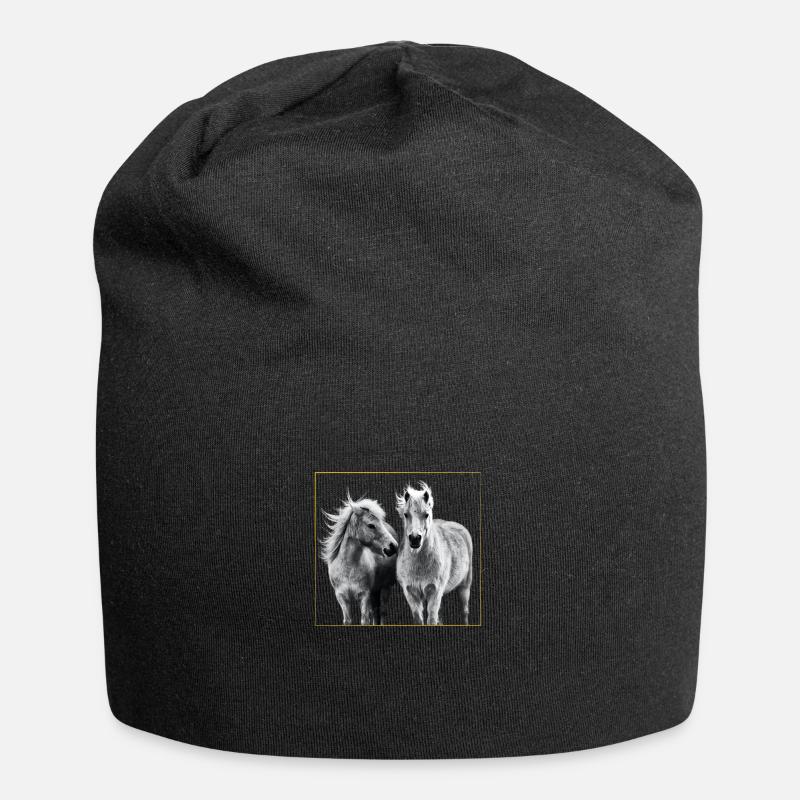 Pferd - Pferde - Pony - Jersey-Beanie - Schwarz