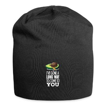 Lustiges Avocado-Lebensmittel, das eine Fischerboot-Frucht fährt - Jersey-Beanie - Schwarz - Vorne