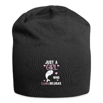 Juste une fille qui aime Les bélugas doux baleine - Bonnet en jersey - noir - Devant