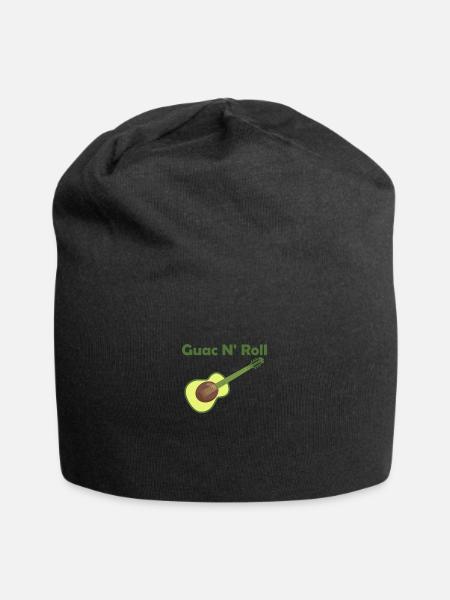 Gitarre Avocado Rock n Roll lustige Gitarren - Jersey-Beanie - Schwarz