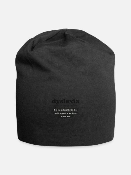 Dyslexia Definition Reading Awareness - Jersey Beanie - black