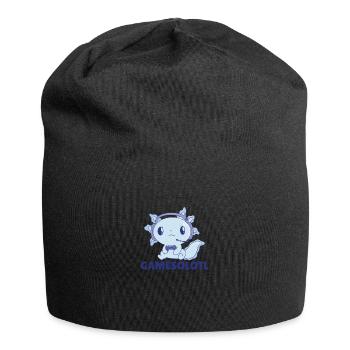 Gamesolotl lustiges Axolotl Wortspiel für Gamer - Jersey-Beanie - Schwarz - Vorne