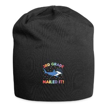 Kids 3rd Grade nailed it Hammerhead Shark Graduation - Jersey Beanie - black - Front
