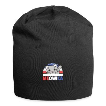 Chat pour le quatrième de juillet drapeau américain Meowica - Bonnet en jersey - noir - Devant