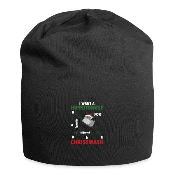 Je veux un hippopotame pour les hippopotames doux de Noël - Bonnet en jersey - noir - Devant