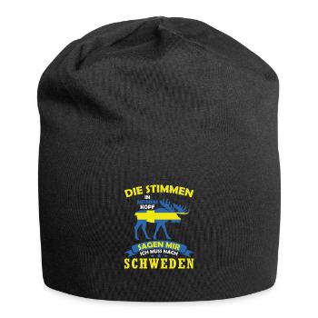 Die Stimmen in meinem Kopf - Schweden - Jersey-Beanie - Schwarz - Vorne