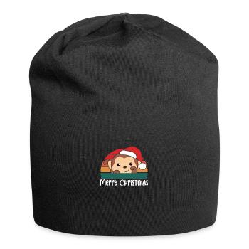 merry Christmas Retro Faultier Weihnacht - Jersey-Beanie - Schwarz - Vorne