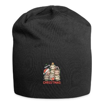 Paresseux arbre de Noël Joyeux Noël - Bonnet en jersey - noir - Devant