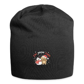 Otter I'm snow cute snowman snow pun - Jersey Beanie - black - Front