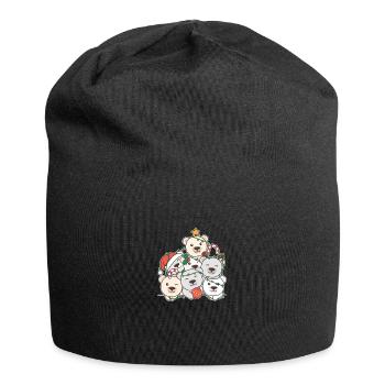 Arbre de Noël de l’ours polaire Drôle d’animal de Noël - Bonnet en jersey - noir - Devant