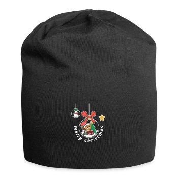 Biber frohe Weihnachten Schneekugel Biber - Jersey-Beanie - Schwarz - Vorne