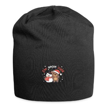 Bear I'm snow cute snowman snow pun - Jersey Beanie - black - Front