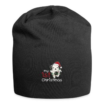 Chiens de Noël dalmates mon 1er Noël - Bonnet en jersey - noir - Devant