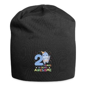 Dino for 2nd birthday children two years old - Jersey Beanie - black - Front