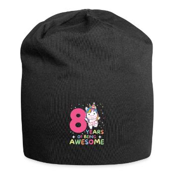 Unicorn for 8th birthday children eight years old - Jersey Beanie - black - Front