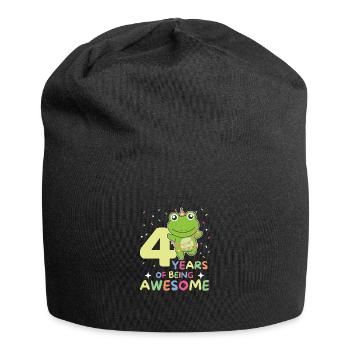 Frog for 4th birthday Children four years old - Jersey Beanie - black - Front