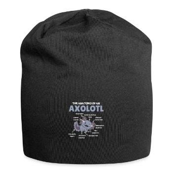 Axolotl Explication Anatomie d’un Axolotl - Bonnet en jersey - noir - Devant
