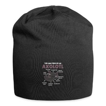 Axolotl Explication Anatomie d’un Axolotl - Bonnet en jersey - noir - Devant